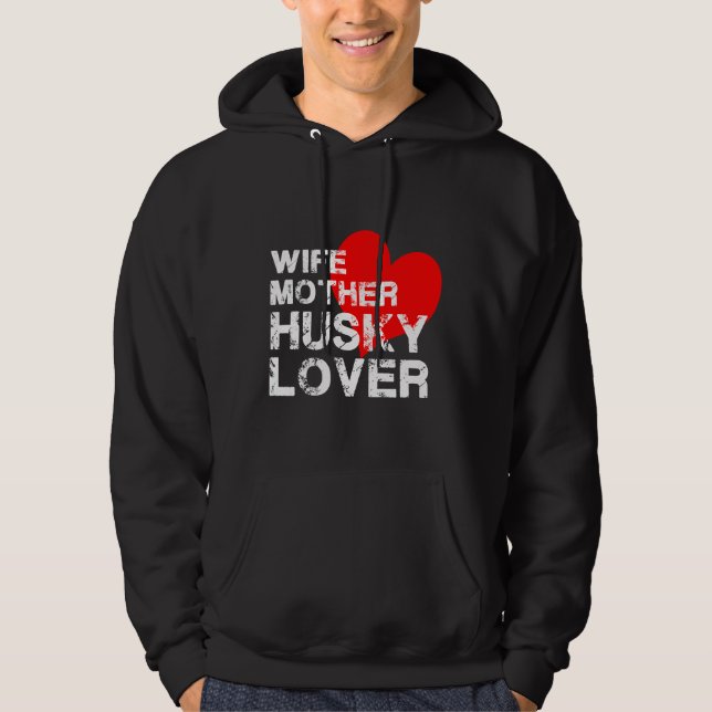 Ehefrau Mother Husky Hoodie (Vorderseite)