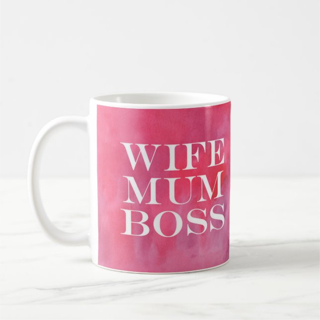 Ehefrau Mutter Chef Tasse (Links)