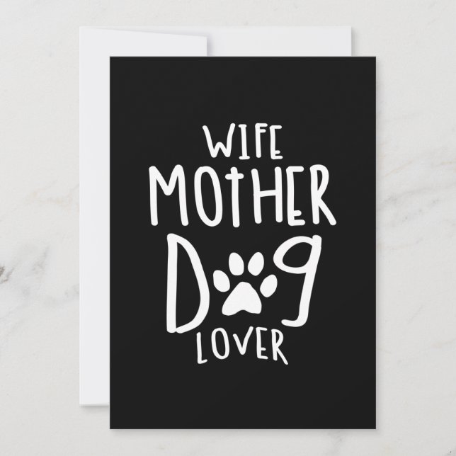 Ehefrau Mutter Hund Lover Muttertagsgeschenk Einladung (Vorderseite)