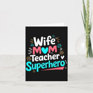 Ehefrau Mutter Lehrerin Superheld Muttertag Famili Karte