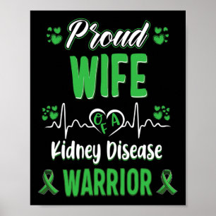 Ehefrau Nierenerkrankung Warrior Awareness Ribbon Poster