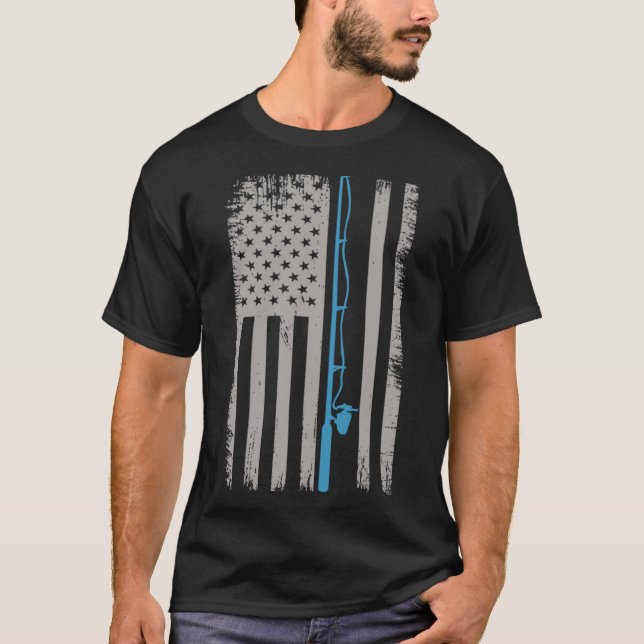 Ehefrau patriotisch usa us flagge fischen T-Shirt (Vorderseite)
