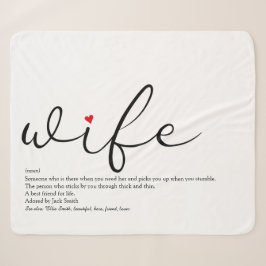 Ehefrau Red Liebe Herz Elegantes Script Personalis Sherpadecke