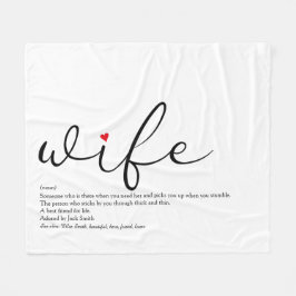 Ehefrau Red Liebe Herz Personalisiert Elegantes Sk Fleecedecke