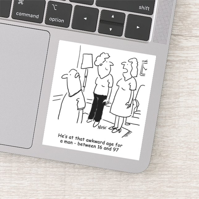 Ehefrau sagt, dass Husband in einem Zeitalter des  Aufkleber (Detail)