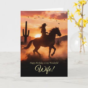 Ehefrau Sassy Geburtstag Süße Country Western Cowg Karte