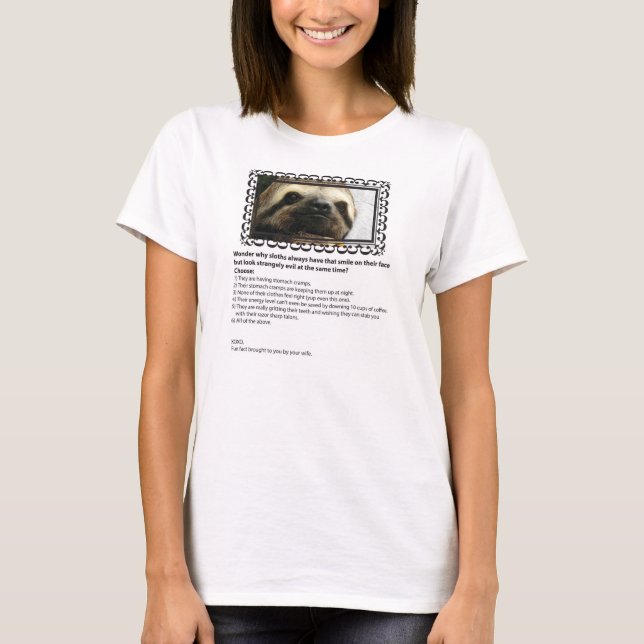 Ehefrau Sloth Day Shirt (Vorderseite)
