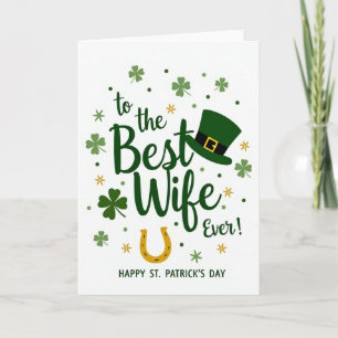 Ehefrau St Patricks Faux-Goldfolienkarte Karte