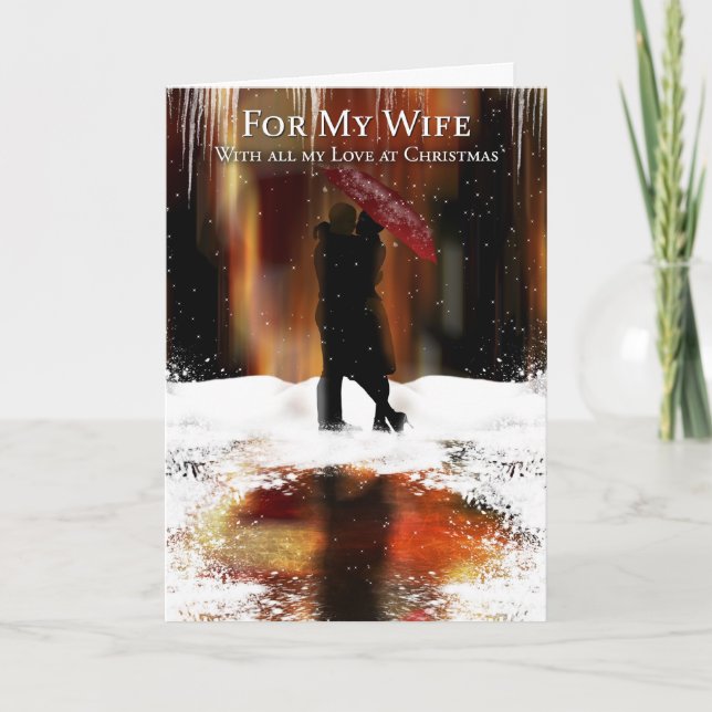 Ehefrau Stilvolle Weihnachtskarte mit Paar Feiertagskarte (Vorderseite)