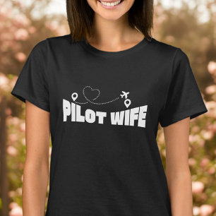 Ehefrau-Typografie-Flugzeug T-Shirt