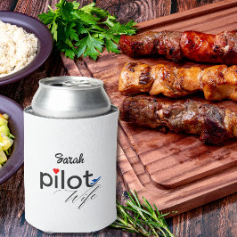 Ehefrau-Typografie und Flugzeug, einfach, Minimali Dosenkühler