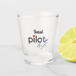 Ehefrau-Typografie und Flugzeug, einfach, Minimali Schnapsglas