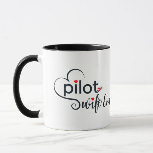 Ehefrau-Typografie und Flugzeug, einfach, Minimali Tasse