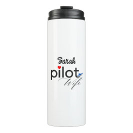 Ehefrau-Typografie und Flugzeug, einfach, Minimali Thermosbecher