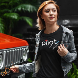 Ehefrau-Typografie und Flugzeug, einfach, Minimali Tri-Blend Shirt