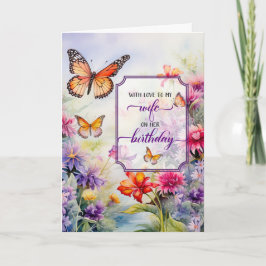 Ehefrau über ihren Geburtstagsgarten Helle Wildblu Karte