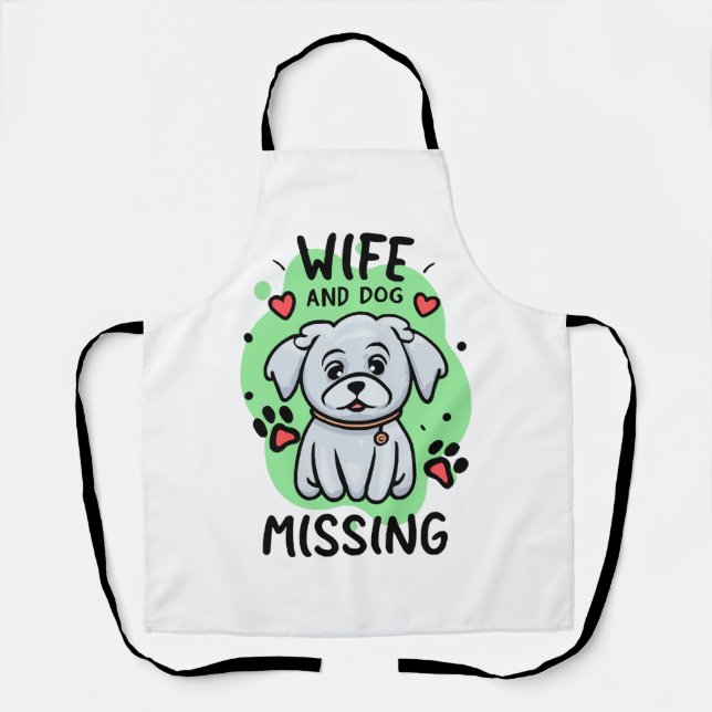 Ehefrau und Hund Vermisst Schürze (Vorderseite)