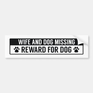 Ehefrau-und Hundevermisste Belohnung für Hund Autoaufkleber
