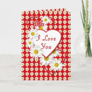 Ehefrau Valentine Liebe Daisies Card Feiertagskarte