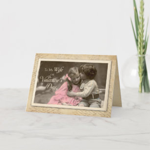 Ehefrau Valentinstag, Vintager Sweet Kiss Feiertagskarte