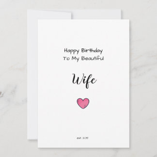 Ehefrau vermisst romantische Herzgeburtkarte Einladung