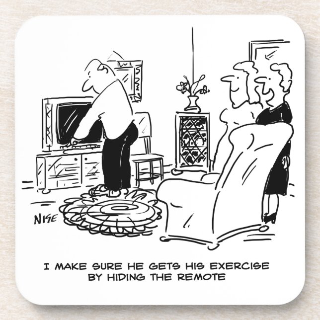 Ehefrau Versteckt die Remote-Kontrolle des Fernseh Getränkeuntersetzer (Vorderseite)