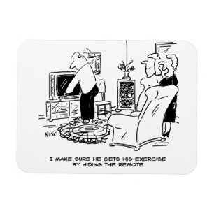 Ehefrau Versteckt die Remote-Kontrolle des Fernseh Magnet