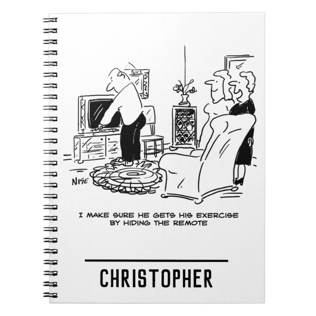 Ehefrau Versteckt die Remote-Kontrolle des Fernseh Notizblock (Vorderseite)