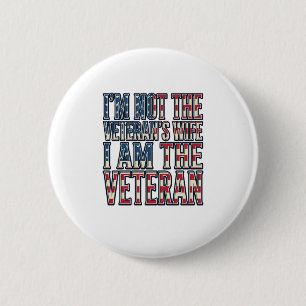 Ehefrau-Veteran Zitat Patriotisches Vintage-Vektor Button