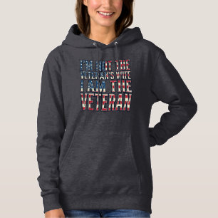 Ehefrau-Veteran Zitat Patriotisches Vintage-Vektor Hoodie