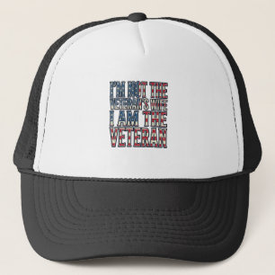 Ehefrau-Veteran Zitat Patriotisches Vintage-Vektor Truckerkappe