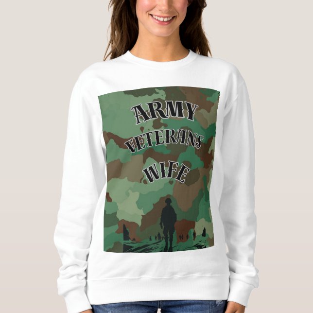 Ehefrau von Army Veteran Sweatshirt (Vorderseite)