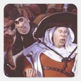 Ehefrau von Bath aus Canterbury Tales - Chaucer Quadratischer Aufkleber