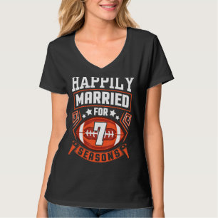 Ehefrau von Ehemann glücklich Verheiratet für 7 Ja T-Shirt