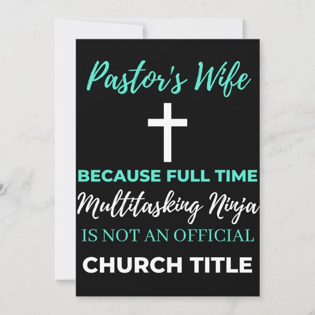 Ehefrau von Pastor wegen VollzeitMultitasking Dankeskarte (Vorderseite)