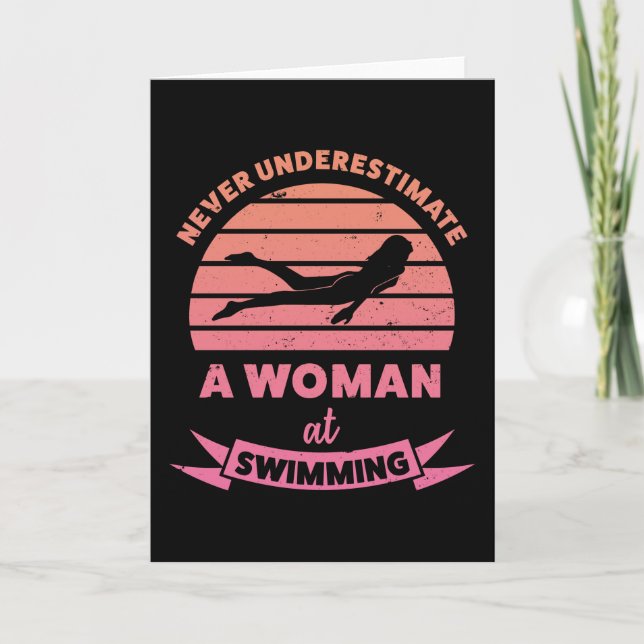 Ehefrau zum Schwimmen Funny Gifts Karte (Vorderseite)