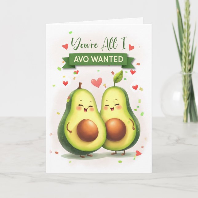 Ehegatte Jahrestag Niedlichen Avocado Pun Alles I  Karte (Vorderseite)