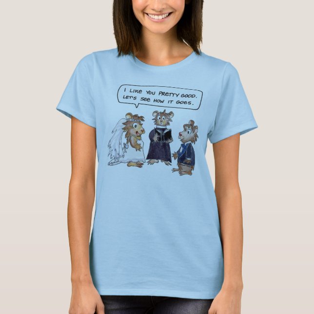 Ehegatten Hamsters Cartoon Custom T - Shirt (Vorderseite)
