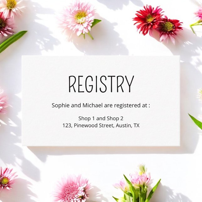 Ehegeschenkregister Schwarz-weiß Begleitkarte (Von Creator hochgeladen)