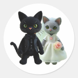 Ehekatzen Runder Aufkleber