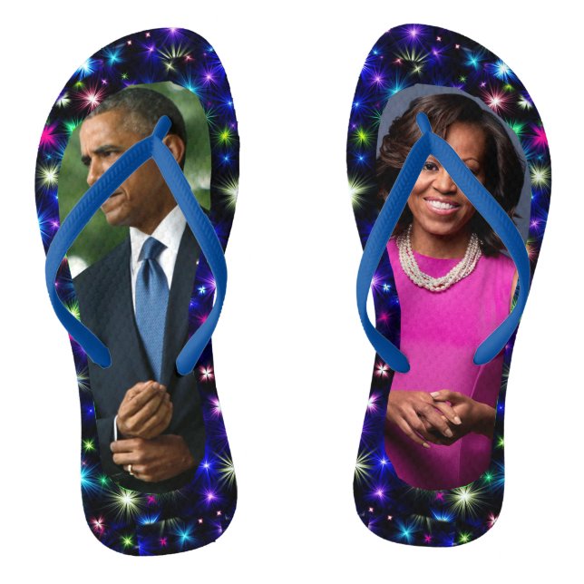 EHEMALIGER PRÄSIDENT OBAMA UND MICHELLE FLIP FLOPS (Fußbett)