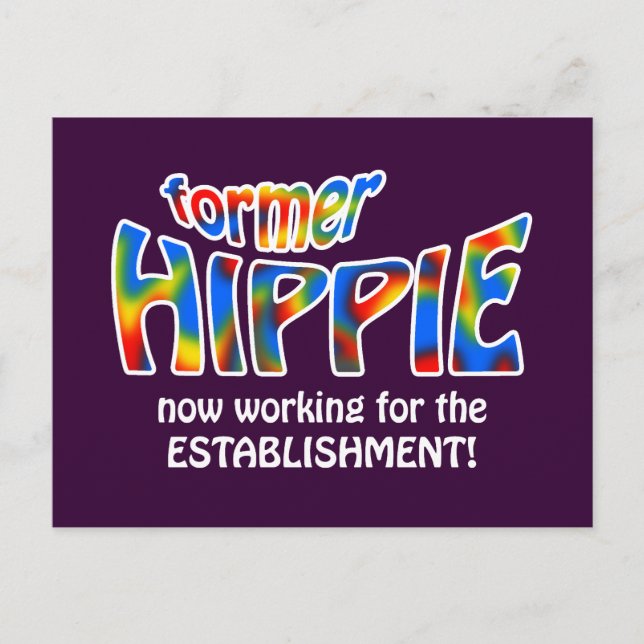 Ehemaliges Hippie Postkarte (Vorderseite)