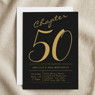 Ehemann 50. Geburtstag 50 Jahre Schwarz-Gold-Party Einladung