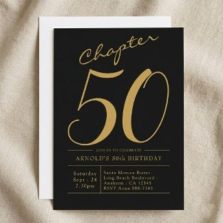 Ehemann 50. Geburtstag 50 Jahre Schwarz-Gold-Party Einladung