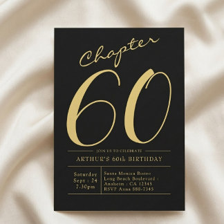 Ehemann 60. Geburtstag 60 Jahre alte schwarze Gold Einladung