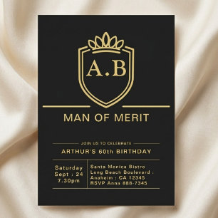 Ehemann 60. Geburtstag 60 Jahre Schwarz Gold Party Einladung
