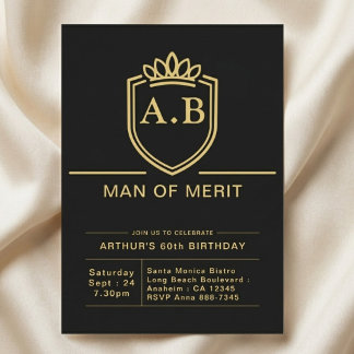 Ehemann 60. Geburtstag 60 Jahre Schwarz Gold Party Einladung