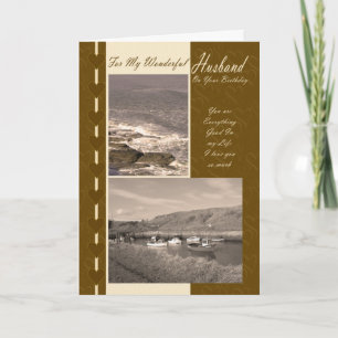 Ehemann auf den Booten an der Geburtsküste Karte