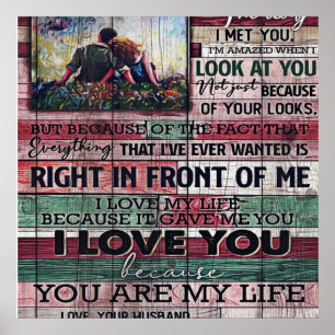 Ehemann auf meine Ehefrau   Liebe Quotes-Geschenk Poster