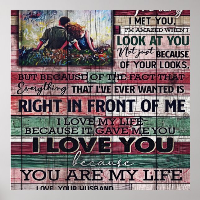 Ehemann auf meine Ehefrau | Liebe Quotes-Geschenk Poster (Vorne)